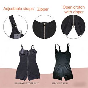 Fajas Colombianas à compression forte, gaine sculptante intégrale BBL avec bretelles réglables, rehausseur de fesses, body à fermeture éclair à l'entrejambe - Product Image 4