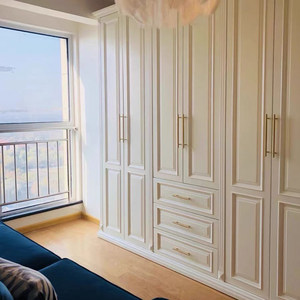 <span class=keywords><strong>Armadio</strong></span> con <span class=keywords><strong>Ante</strong></span> a Battente in Legno Massello Stile Americano, Moderno e Semplice, Lusso Leggero, per Camera da Letto, Finitura Bianca, Mobile Contenitore - Product Image 3