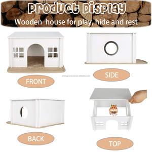 Piccola capanna per criceti in legno di animali per interni ed esterni gabbia per criceti riccio casa ventilata capanna in legno per criceti - Product Image 3