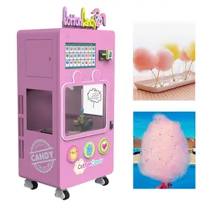 Professional Full Automatically Small Flower Sugar Cotton Candy Vending Machine To Make Cotton Candy