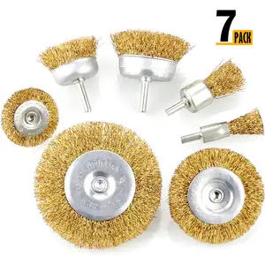 7pcs Wire Brush Cleaning Function and Brass Paint Brush Bristle Painting Weld Cleaning Rough Surface Cleaning Industrial 100pcs