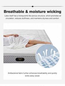 Komprimierte Hochwertige Moderne Krankenhausqualität Taschenfederkern mit Memory-Schaum Hybrid-Matratze Antibakterieller Stoff Kingsize - Product Image 5