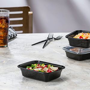 Conteneur de stockage alimentaire à emporter de 12 oz, rectangulaire, en plastique, micro-ondable, petite boîte à lunch - Product Image 2
