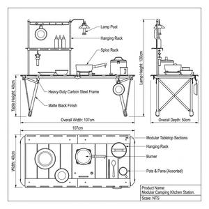OEM Custom Wholesale Modular Outdoor <strong>Camping</strong> Kitchen Station IGT Folding Picnic <strong>Table</strong> with Lamp Hanger <strong>Storage</strong> Factory Supplier - Product Image 2