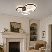 Plafonnier LED moderne avec design à anneaux superposés pour chambre à coucher, salon, salle à manger, hôtel, appartement