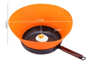 Protection anti-éclaboussures en silicone orange personnalisée 22-28CM pour poêle, couvercle de casserole, écologique et durable pour la cuisson - Product Image 4