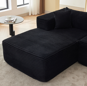 Juego de Sofás Modulares Seccionales, Chaise Longue, No Requiere Montaje, Sofá Moderno en Forma de L de Pana, Ajustable, para Apartamento, Hotel, Villa - Product Image 5