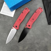Couteau pliant de poche de qualité industrielle BM 535 rouge, lame 440C, manche en nylon et fibre de verre, multifonctionnel, randonnée en plein air, camping, EDC
