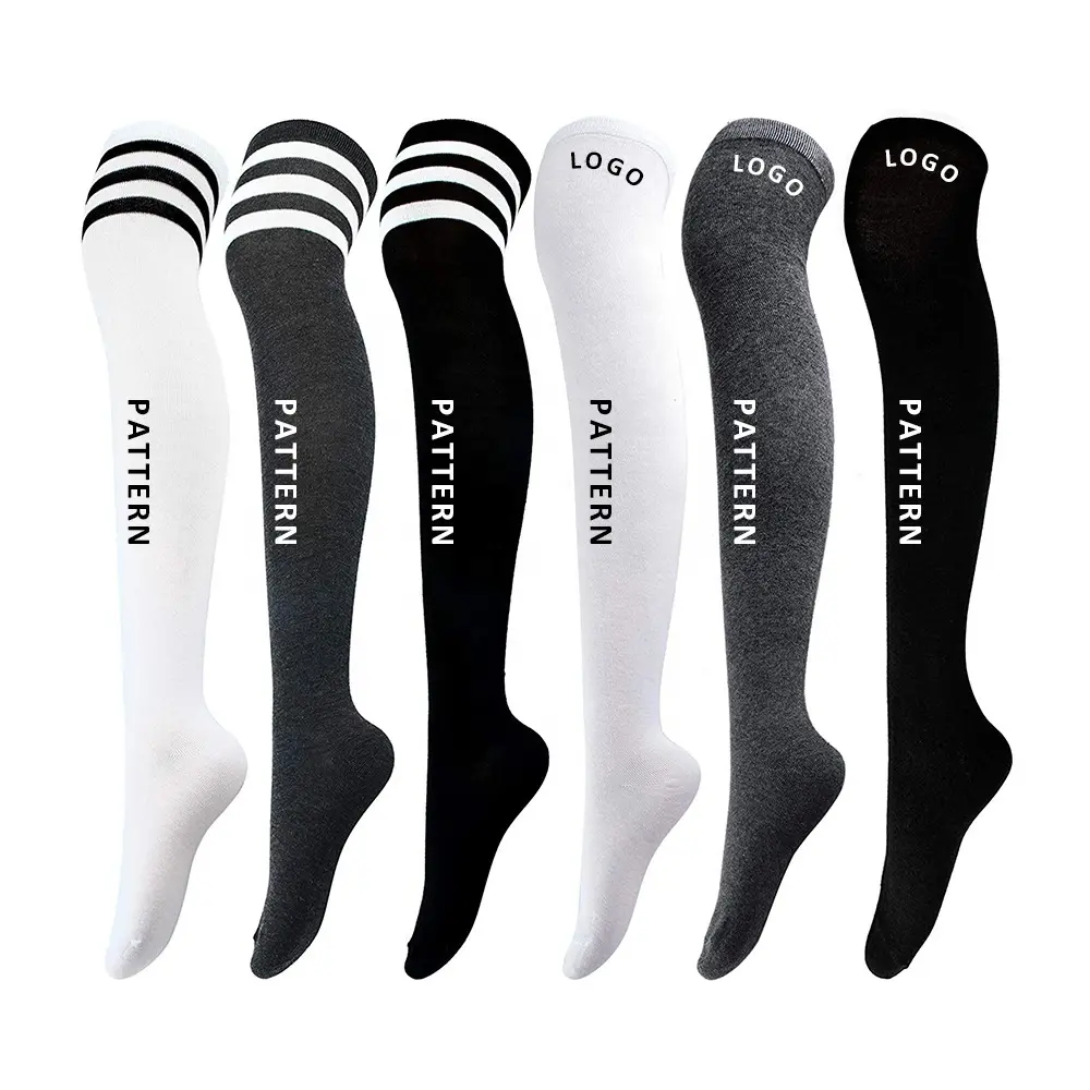 Uron 2021 custom knee high socks for women girls over knee high socks long fashion knee high socks
