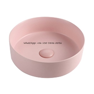 New Color Frosted Matte Mini Washbasin Art Round Washing Machine Single Basin Table Bathroom Cabinet One-piece Ceramic Basin