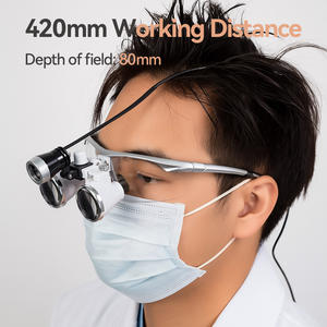 Occhiali ingrandimento 3.5x visore medicale testa montata cerchietto TTL Ergo Dental Loupes con faro 3W - Product Image 4