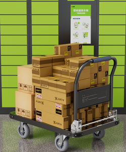 Industriële Zware Stalen Platform Handtruck <span class=keywords><strong>Trolley</strong></span> Kar Met Stille Wielen Verdikte Opvouwbare Ijzer En Stalen Plaat Aanhangwagen - Product Image 4