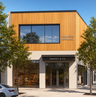 Boutique de mode en structure métallique, magasin de vente au détail préfabriqué, grande vitrine en verre, magasin de vêtements commercial préfabriqué