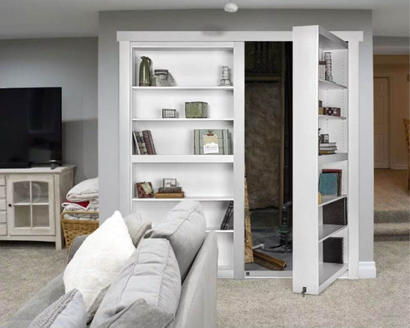 Customized Hidden Bookshelf Door Modern Wine Cabinet