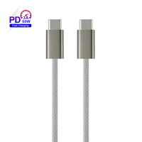 Prix d'usine Câble en nylon 3A 60W USB Type C 1M Charge rapide Usb c Usb c Chargeur de téléphone pour téléphone portable