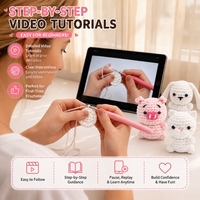 Kit de Crochet Complet pour Débutants : 3 Pièces Amigurumi Lapins au Crochet Couleurs Pastel