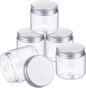 200ml 250ml Transparent Cosmetic Packing Food Storage Container Cake Candy Pet Sugar Canned Food Plastic <b>Jars</b> Aluminum Silver - Product Image 6