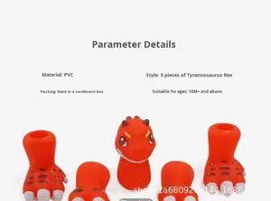 ของเล่น YD Cross-border Guangdong หุ่นนิ้วมือเด็กทารกของเล่นไดโนเสาร์ของเล่นสัตว์พลาสติกหวายจำลองสำหรับเด็กอนุบาลขายส่ง - Product Image 2