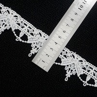 Dentelle brodée soluble à l'eau de haute qualité, style français, motif floral, 4 cm, blanche, pour robes, chaussures, sacs - Vêtements de mariage