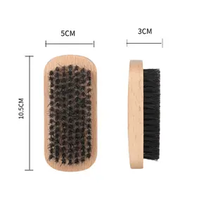 Spazzola di faggio in setola e barba spazzola in legno grezzo per capelli rotti