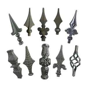 Schmiedeeisen ornamente, Schmiedeeisen elemente, Speerspitzen aus geschmiedetem Stahl zaun