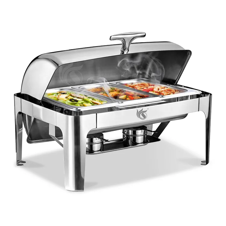 High Quality catering hot food warmer buffet server equipment rectangular stainless steel chafing dishes for sale