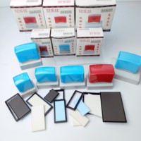Stempel Flash SK Logo Kustom Busa Lapis Ganda Persegi Panjang 80x50mm 60x30mm Bulat Kotak untuk Kantor Profesional