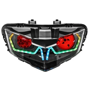 Y15Zr V2 Lc135 V8 Motorcycle Lighting Systems Custom Led Eagle Eye Rainbow Front Lamp Head Light Motorcycle Racing Headlamp