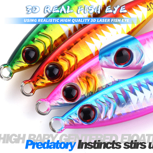 묵즈 20g-100g 메탈 지그 루어 3D 홀로그램 레이저 스킨 느린 침강 바닷물 낚시 미끼 참치 농어 버티컬 지깅용 - Product Image 4