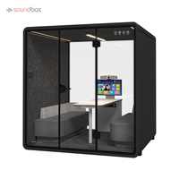 Soundbox Bureau de travail privé Pod Mobile Silence Cabine insonorisée Deux canapés Bureau Cabine de réunion avec bureau d'ordinateur