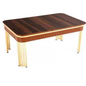 Mesa de Centro Moderna de Imitación Mármol con Estructura Metálica, Diseño Rectangular, Mueble Duradero para Sala de Estar de Rosse Turquía - Product Image 3