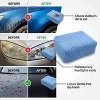 Applicateur de revêtement de voiture professionnel 13X9X4cm éponge en microfibre éponge réutilisable de couleur bleue éponge en microfibre pour une brillance durable