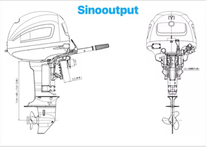 Motore Fuoribordo Diesel Sinooutput Nuovo 13hp 40hp 60hp 4 Tempi per Pesca/Imbarcazioni Piccole con Avviamento Elettrico Certificato ISO - Product Image 3