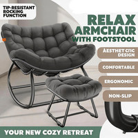 Chaise de camping portable, chaise longue, chaise à bascule d'extérieur avec repose-pieds