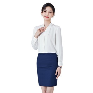 Women's Chiffon Long Sleeve Blouse White Elegant Work Shirt Professional Office Wear Formal Interview Top - Product Image 5