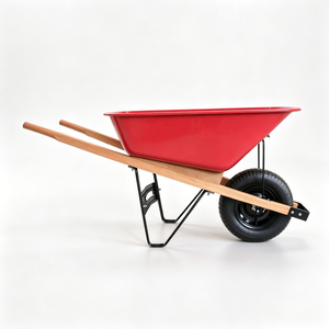 Chariot à main miniature en <span class=keywords><strong>bois</strong></span> de mélèze de 22 lb, série professionnelle junior, avec plateau métallique, brouette de jardin OEM, portable et durable pour l'école et la ferme - Product Image 1