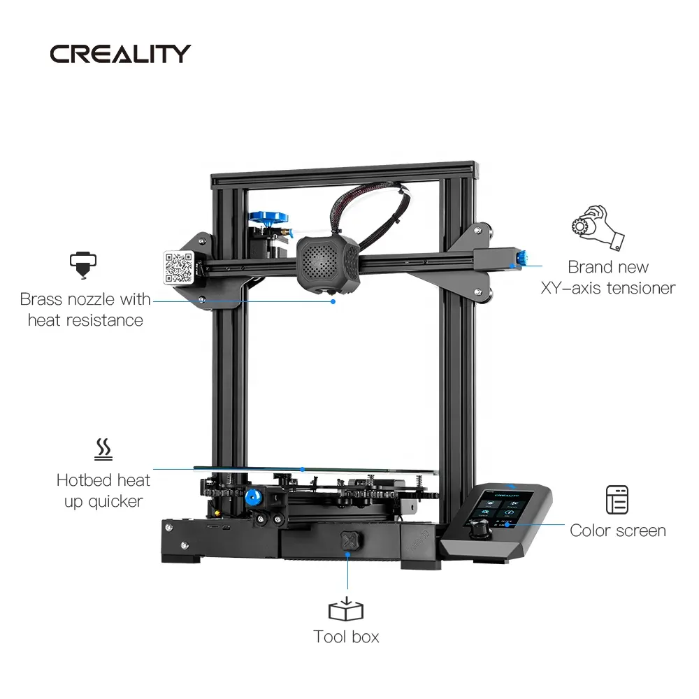 Creality 인기있는 Ender-3 V2 3D 프린터 glassbed 침묵 인쇄 저렴한 Diy 3D 프린터 키트