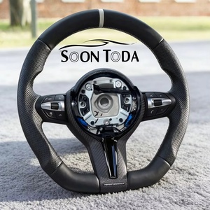 Volante de coche de fibra de carbono y cuero en stock para <span class=keywords><strong>BMW</strong></span> <span class=keywords><strong>328i</strong></span> F10 ACC F20 M3 F22 X3 E83 M550i F26 X4 F80 M140i F90 540 I4 Z4 - Product Image 1