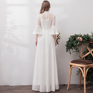 Nuovo Modello 2026 Abito da <span class=keywords><strong>Sposa</strong></span> a Maniche Lunghe da Donna Stile Francese <span class=keywords><strong>Vintage</strong></span> Petite per Viaggi Fotografici e Accoglienza Ospiti - Product Image 5