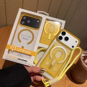 เคสโทรศัพท์แบบใสพร้อมสายคล้องมือ ดีไซน์ 3 in 1 ช่องใส่บัตร ช่องใส่ของ และกระเป๋าแม่เหล็ก สำหรับ iPhone 11 12 13 14 15 16 17 pro - Product Image 2