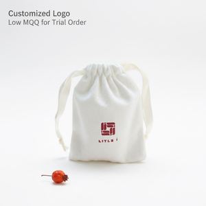 Custom Logo Printed Velvet Jewelry <b>Bag</b>, Eco-friendly Soft Velvet Gift Packaging Drawstring Pouch Earring Storage <b>Dust</b> <b>Bags</b> - Product Image 1