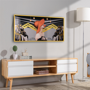 Vente en gros de peinture moderne de <span class=keywords><strong>cheval</strong></span> de grande taille encadrée Tenture murale décorative Tirages sur verre acrylique pour hôtel - Product Image 6