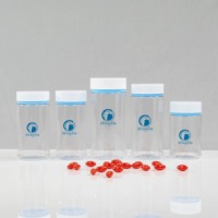 Bouteille cylindrique colorée en PET de 500 cc pour vitamines, col de 63 mm, bouchon à vis double couche, conteneur d'emballage pour suppléments et gélules