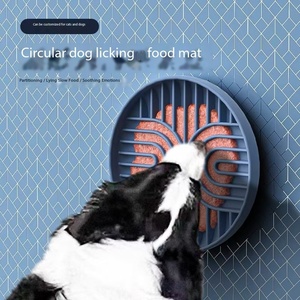 Piring makan hewan peliharaan silikon bulat pola padat dengan cangkir hisap kuat untuk anjing kucing karpet makanan ramah lingkungan - Product Image 6