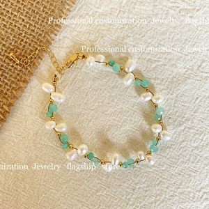 Beaded <b>Bracelet</b> Imitation Pearl Gold Plated Women's Trendy Fashion Jewelry Elegant Light Accessory - Product Image 2