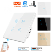 Interrupteur intelligent certifié CE XZJ, panneau tactile étanche, 220v, Wifi, personnalisation à distance, norme européenne, verre ABS, interrupteur mural Tuya