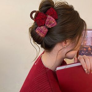 Vintage dua sisi busur cakar klip untuk wanita elegan musim gugur musim dingin aksesori rambut - Product Image 2