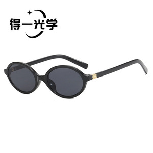 กรอบแว่นตาทรงวงรี สีดำ กรอบเต็ม สายตาสั้น เลนส์พีซี สำหรับทุกเพศ - Product Image 1