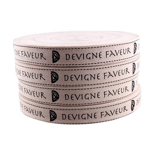 Logo personnalisé professionnel 2.5Cm 1 pouce <span class=keywords><strong>sergé</strong></span> imprimé naturel chevrons <span class=keywords><strong>ruban</strong></span> 100% coton - Product Image 5