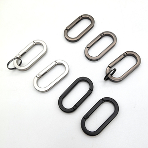 Muti-màu sắc hình chữ U Carabiner tùy chỉnh khắc laser logo kim loại hình bầu dục mùa xuân vòng chìa khóa Snap <span class=keywords><strong>Hooks</strong></span> cho túi ví - Product Image 6